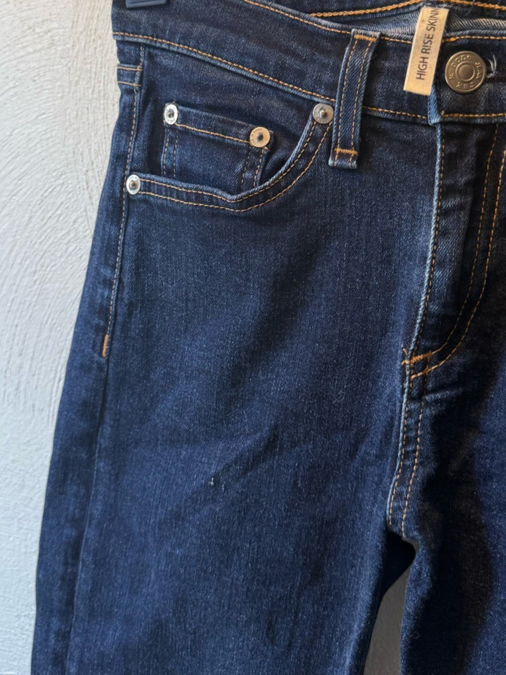 rag & bone High Rise Skinny Jeans Dark Wash Size 26 Ankle Stretch Designer Denim - Picture 5 of 5